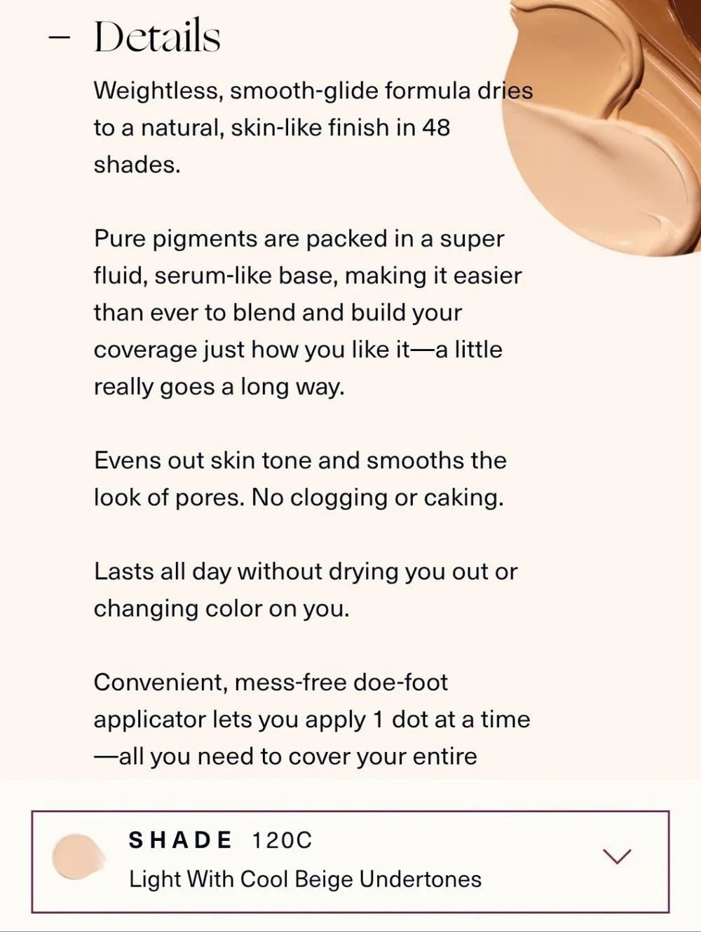 NIB RARE BEAUTY LIQUID TOUCH WEIGHTLESS FOUNDATION IN 120 C